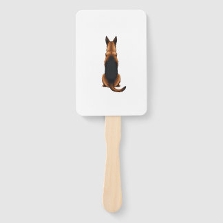 Éventail Vintage German Shepherd Back View Dog Illustration