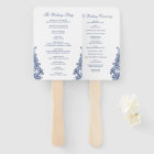 Vintage Lace Marine Blue Rustic Wedding Programme