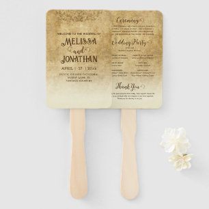 Éventail Vintage roux mariage  Programme de mariées