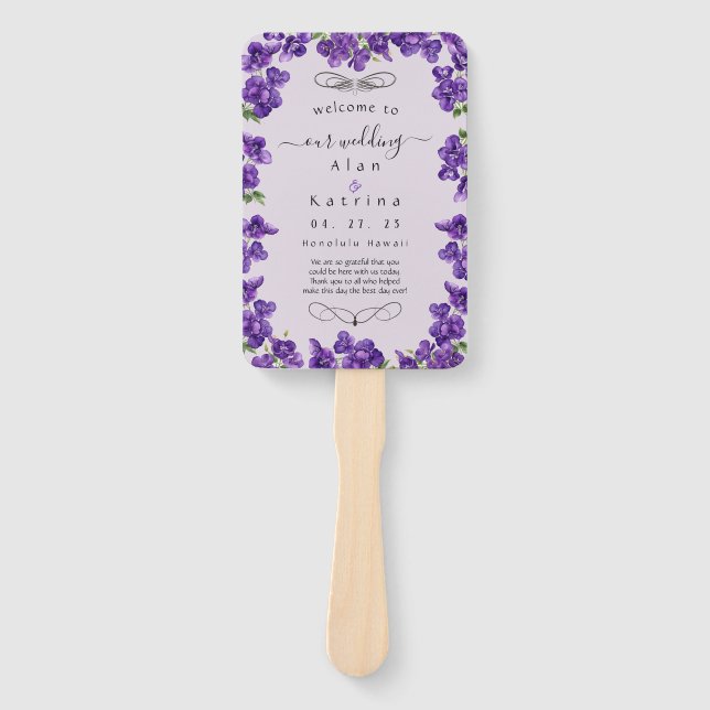 Éventail Violets violets profonds Ensemble de fans (Devant)