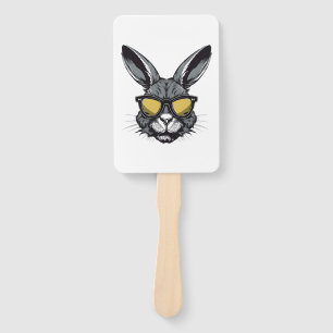 Éventail Visage De Lapin Avec Lunettes De Soleil Jour De Pâ