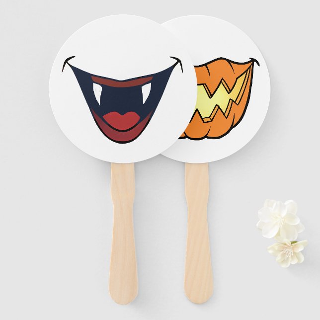 Éventail Visages des bâtons d'Halloween - Props de fête à d (Devant et derrière)
