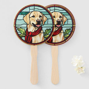Éventail Vitrail de Noël Labrador