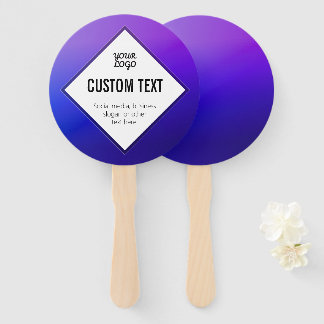Éventail Votre logo et texte personnalisable | Ombre violet