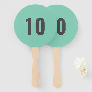 Éventail Votre numéro   Mint Green Event Score Paddle