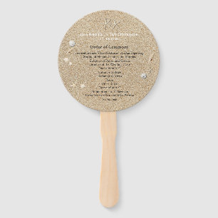Éventail White Beach Sandy Toes Salty Kisses WeddingProgram