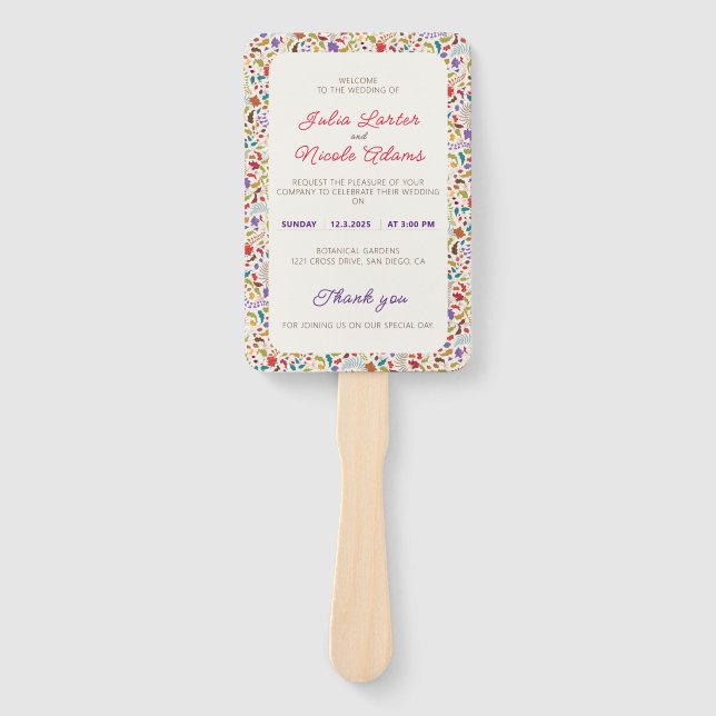 Éventail Wild Rose Woods Exotic Flower Garden Mariage (Devant)