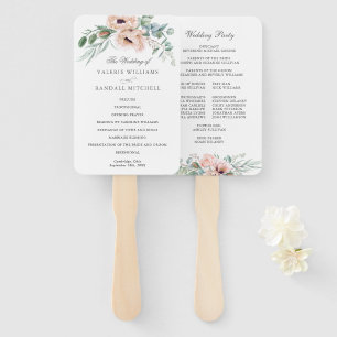 Éventail Wispy Boho Watercolor Poppies Programme de mariage