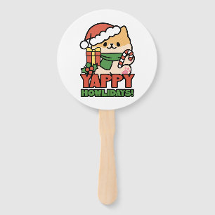 Éventail Yappy Howlidays - Jote Christmas Dog Cartoon