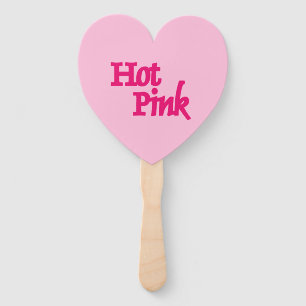 Éventails à main en rose chaud cœur