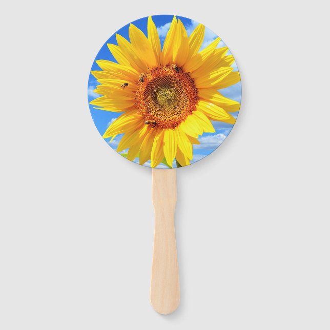 Éventails à main Tournesol Jaune (Devant)