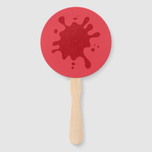 Éventails ronds personnalisés Rouge Tomate Splash 
