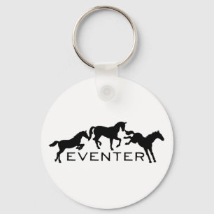 Eventer with Three Jumping Horses Keychain
