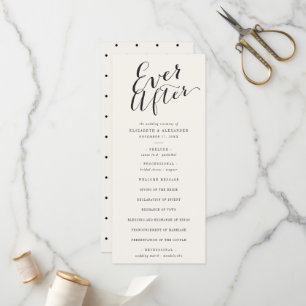 Ever After Calligraphy Script Classic Chic Wedding Program