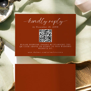 Ever After Wedding Minimal QR Code Kindly Reply  R RSVP Card