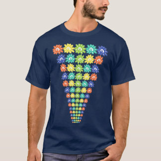 Ever Decreasing Rows of Smiley Face Daisy Flowers T-Shirt