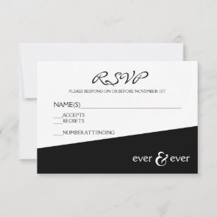Ever & Ever Black Angle - RSVP Card