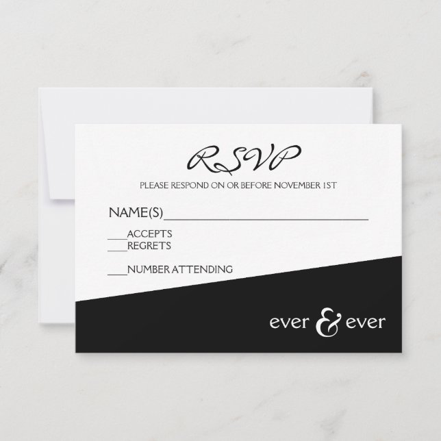 Ever & Ever Black Angle - RSVP Card (Front)