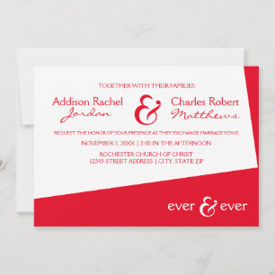 Ever & Ever Red Angle - Wedding Invitation