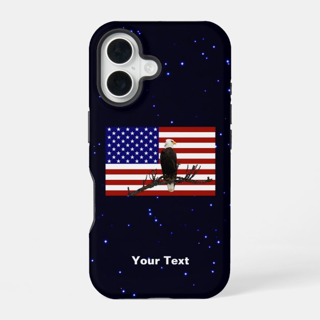 Ever Vigilant Bald Eagle iPhone 16 Case (Back)