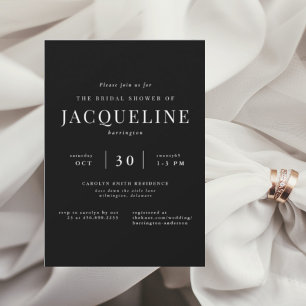 Ever Yours B/W Elegant Bridal Shower  Invitation