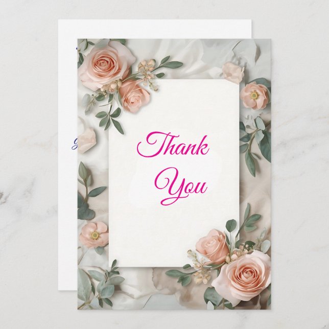 EverBloom Wedding Elegance Thank-You Card (Front/Back)