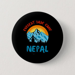 Everest Byse Camp Nepal Climbing Hiking Mountains 2 Inch Round Button
