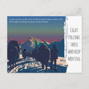 Everest Dawn Yak Caravan Adventure Inspiration Postcard