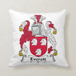 Everett Family Crest Throw Pillow