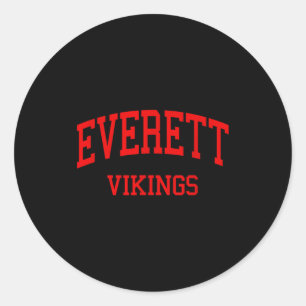 Everett high school hs lansing mi retro  classic round sticker