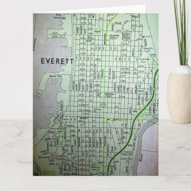 Everett, WA Carte Vintage (Devant)