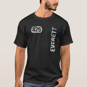 Everett Washington 425 Area Code Vintage Retro T-Shirt