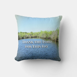 Everglade Dawn Gratitude Canvas Throw Pillow