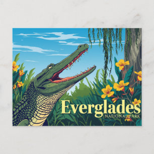 Everglades Alligator Vintage Poster Art Postcard