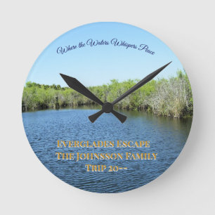 Everglades Escape Family Trip Keepsake Round Clock