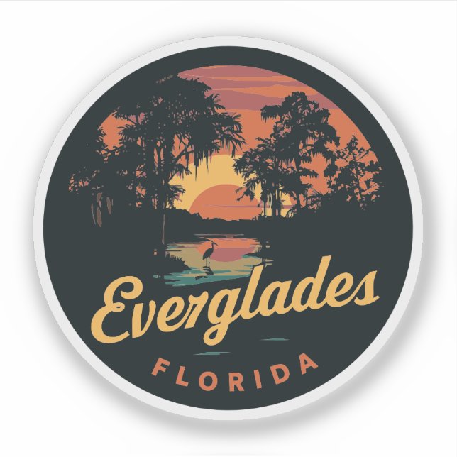 Everglades Florida Vintage Sunset (Front)
