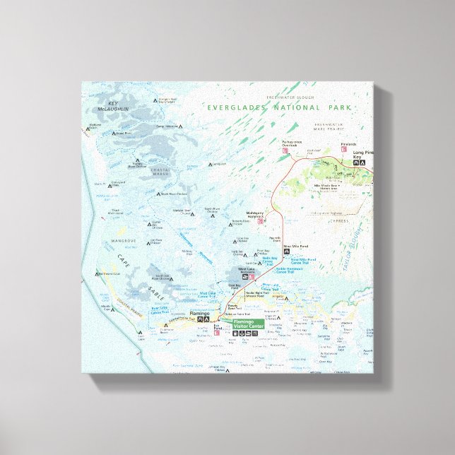 Everglades map canvas print (Front)
