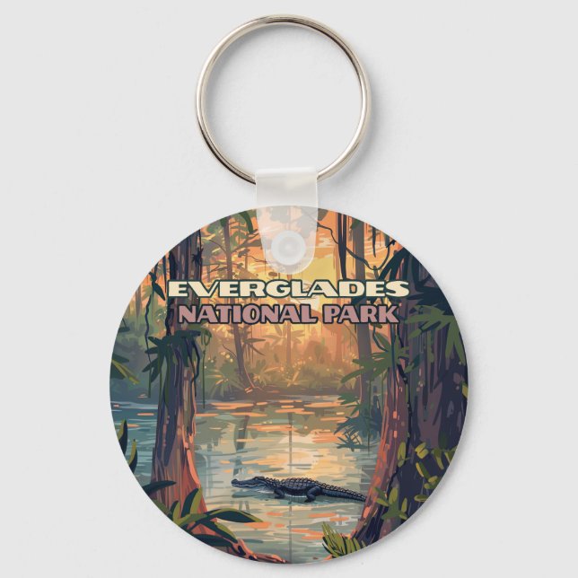 Everglades National Park Alligator Swamp Florida Keychain (Front)