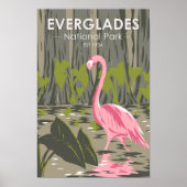  Everglades National Park Florida Flamingo Vintage Poster (Front)