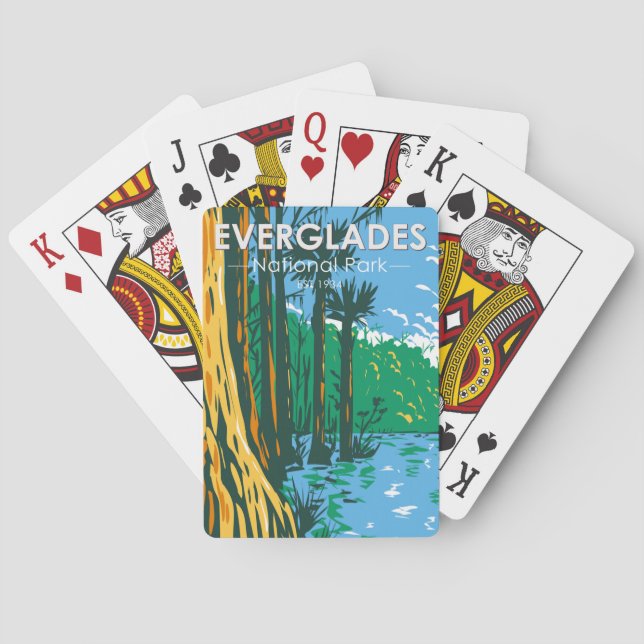  Everglades National Park Florida Vintage Playing Cards (Back)