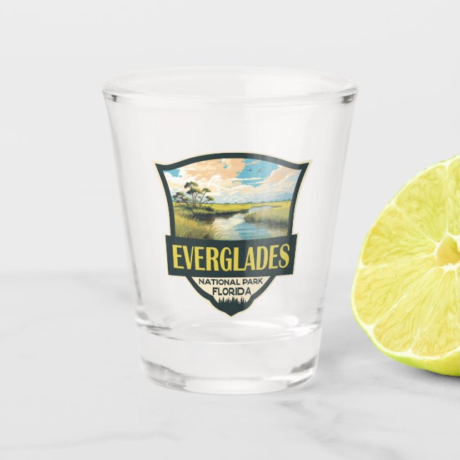 Everglades National Park Illustration Travel Art Shot Glass (Front)