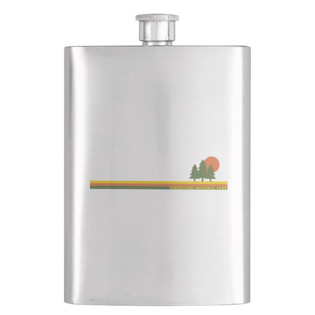 Everglades National Park Pine Trees Sun Hip Flask (Front)