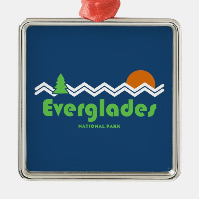 Everglades National Park Retro Metal Ornament (Front)