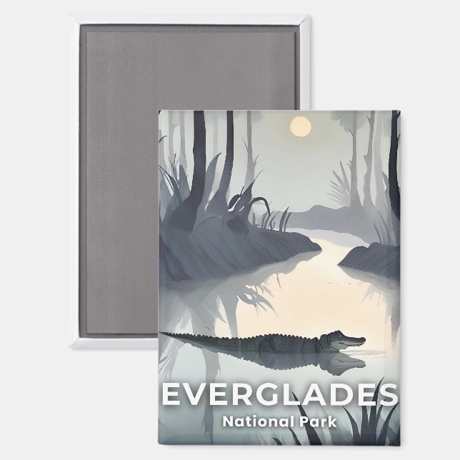 Everglades National Park | Watercolor Alligator Magnet (Front/Back)