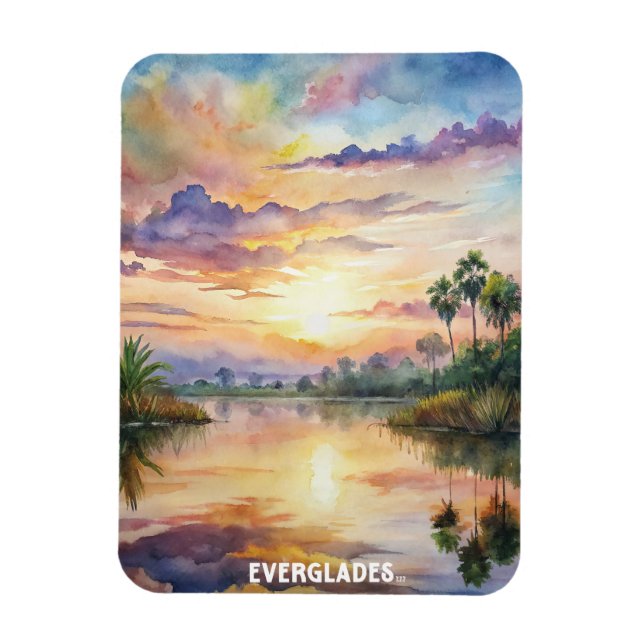 Everglades National Park Watercolor Painting Magnet (Vertical)