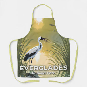 Everglades National Park   Watercolor Stork Apron
