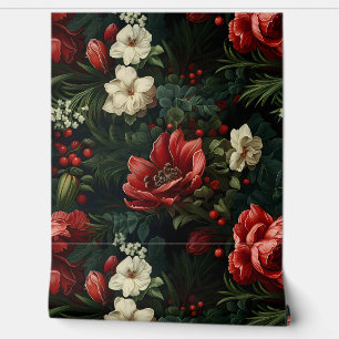 Everglow Noel Florals Botanical Wallpaper