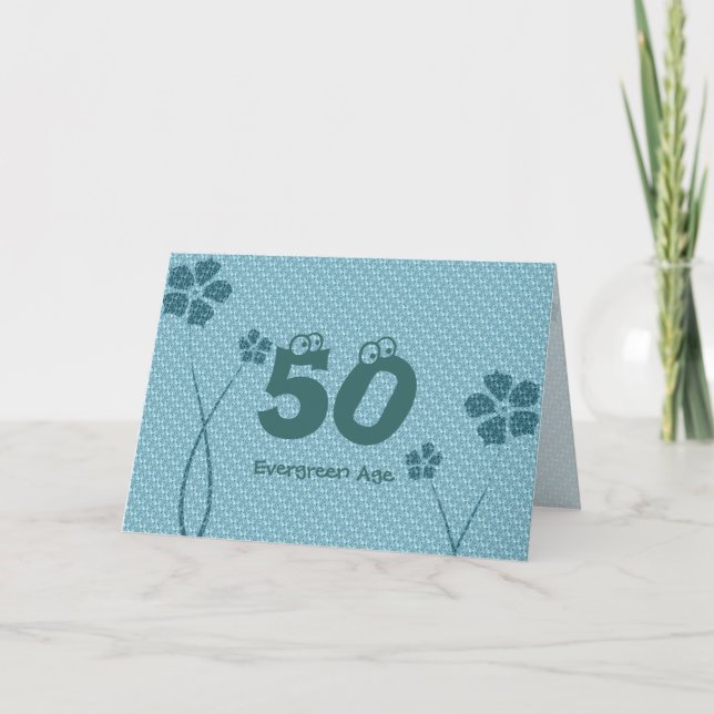 Evergreen 50th Birthday Card (Front)
