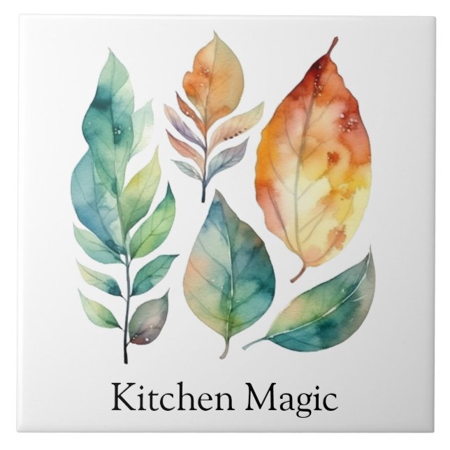  Evergreen & Amber Foliage Art, custom Tile (Front)