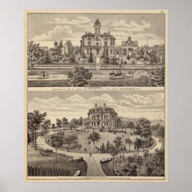 Evergreen and Guilford Place, Minnesota Poster (Front)